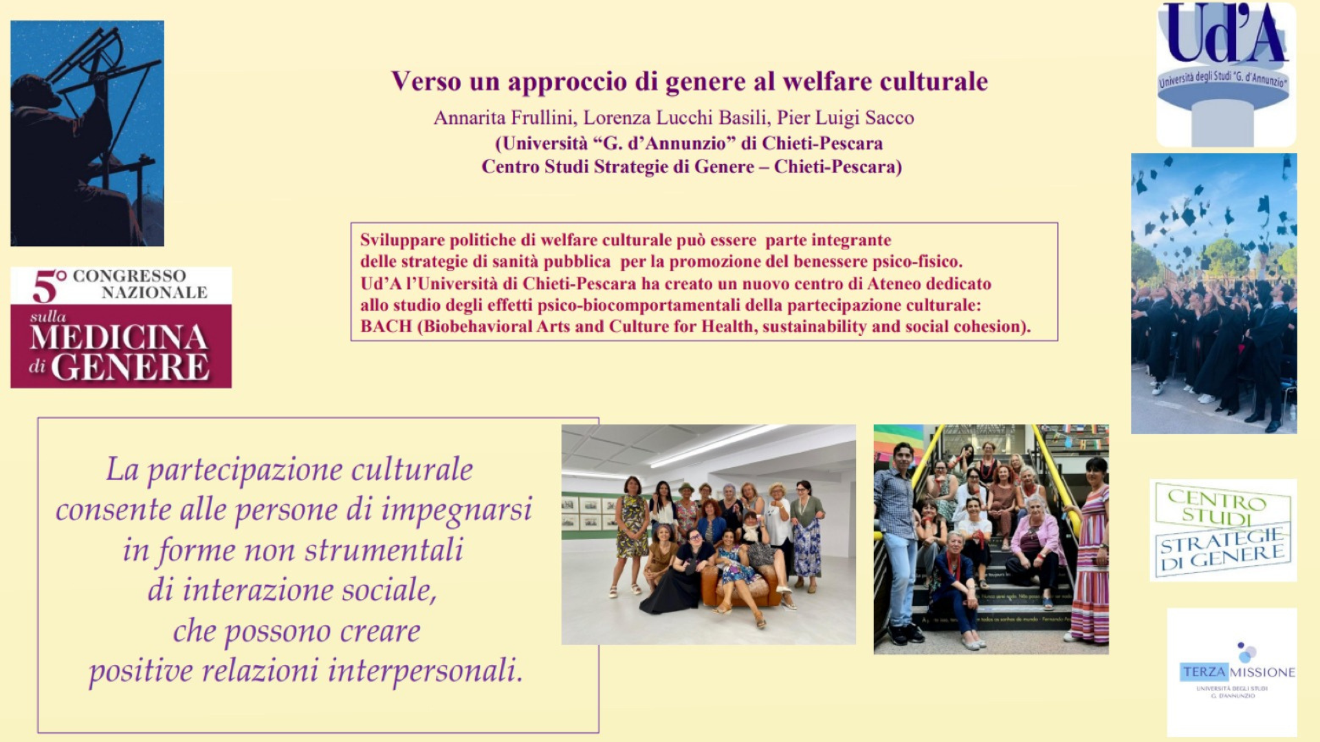 A Gender-Based Approach to Cultural Welfare  Pre-Texts workshop led by Annarita Frullini, Lorenza Lucchi Basili, and Pier Luigi Sacco.